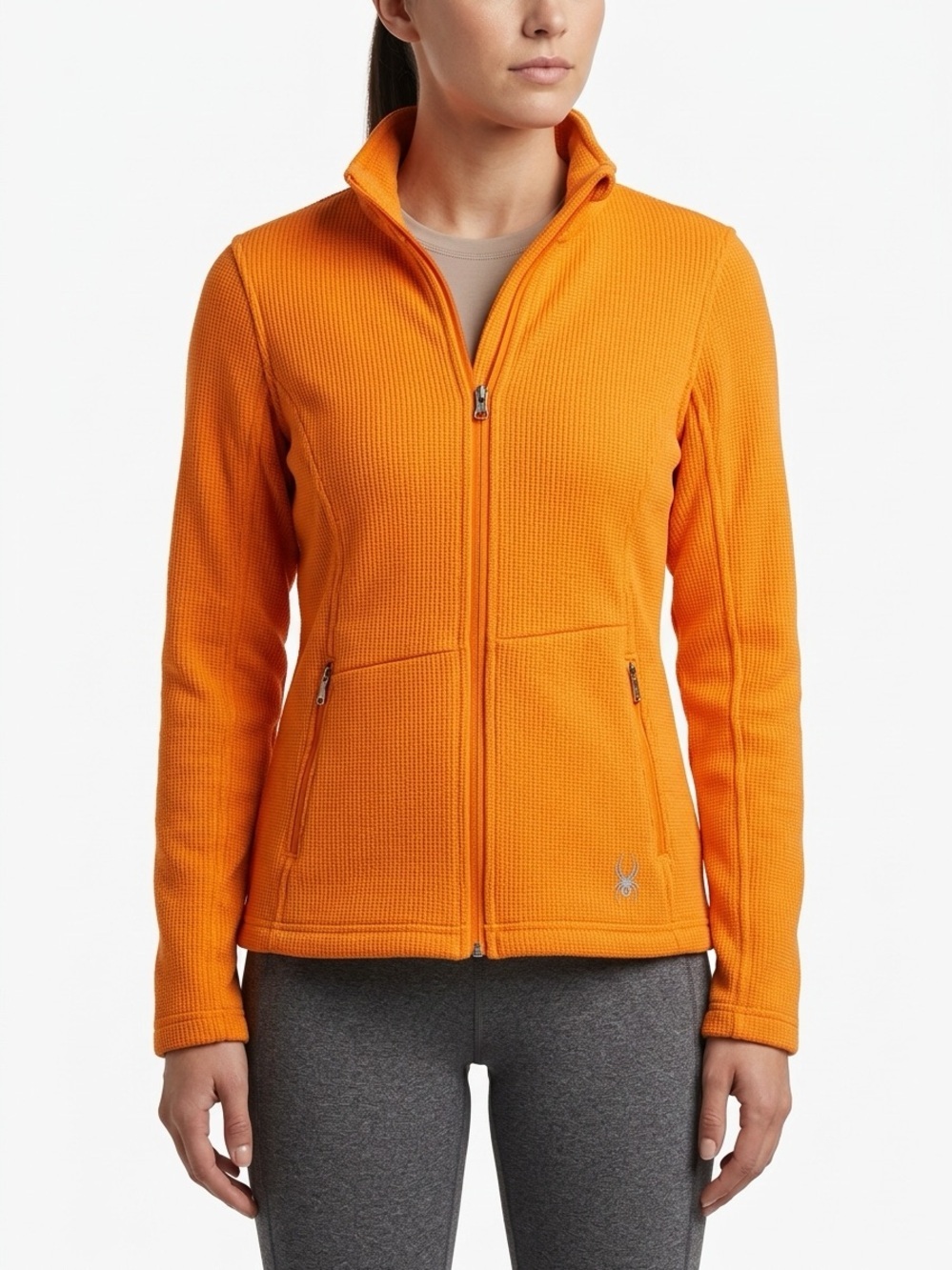 Spyder Endure Core Sweater Full Zip Fleece Jacket Orange Medium